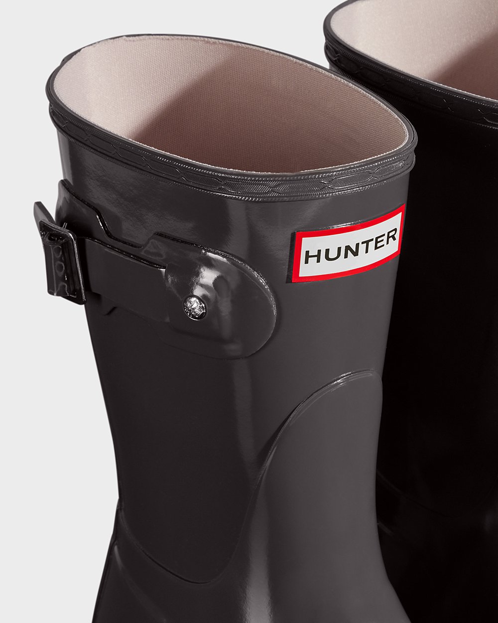 Hunter Original Gloss Short Rain Boots - Store Womens Grey - BAKLIG852